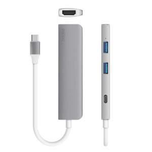 Адаптер Deppa USB-C для Macbook, 4в1 HDMI, Power Delivery, 2 x USB 3.0 (Графитовый)