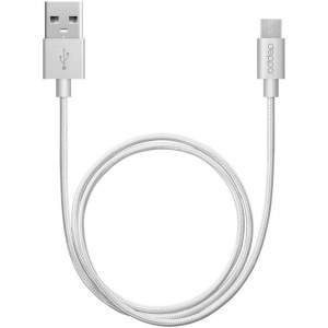 Кабель Deppa USB to micro USB Cable 1.2m алюминий/нейлон (Серебро)