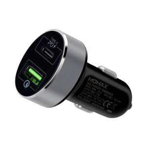 Автомобильное зарядное устройство MOMAX UC10 USB + Type-C Quick Charge 3.0 36W (Черный)