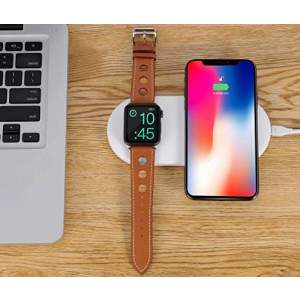 Беспроводное зарядное устройство COTEetCI WS-7 (10W) для Apple iPhone и Watch 2в1 Wireless Dual charger (Белый)