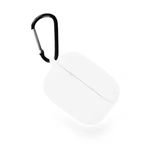 Чехол силиконовый для наушников Apple AirPods Pro 2 с карабином (Белый)