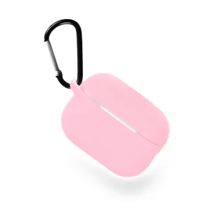 Чехол силиконовый для наушников Apple AirPods Pro 2 с карабином (Розовый)