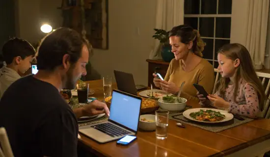 Как настроить общий режим тишины для смартфонов и ноутбуков на время семейного ужина