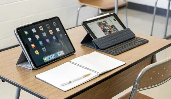 iPad Air M2 vs Galaxy Tab S9 FE+: заметки, экран и аксессуары для учебы