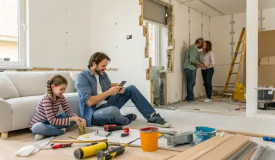 Смартфон как семейный органайзер ремонта квартиры: замеры, сметы и фото до и после