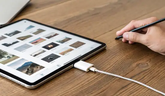 Фотоимпорт на iPad Pro M4: SD UHS‑II, переименование и каталоги в «Файлах»