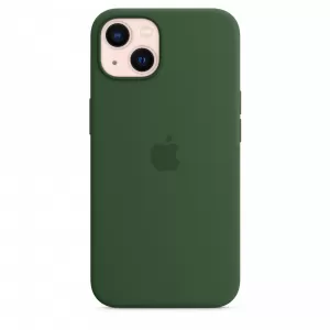 Чехол для Apple iPhone 13 Silicon Case Protect (Зеленый клевер)