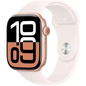 Apple Watch Series 10, 42 мм, корпус из алюминия цвета «розовое золото», спортивный ремешок цвета «румянец» S/M