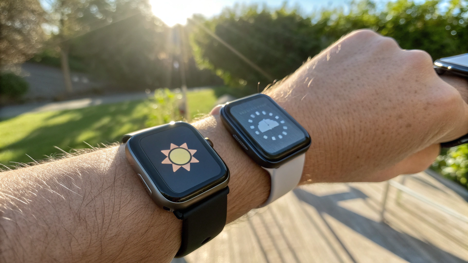 Читаемость циферблата на солнце: OLED и microLED