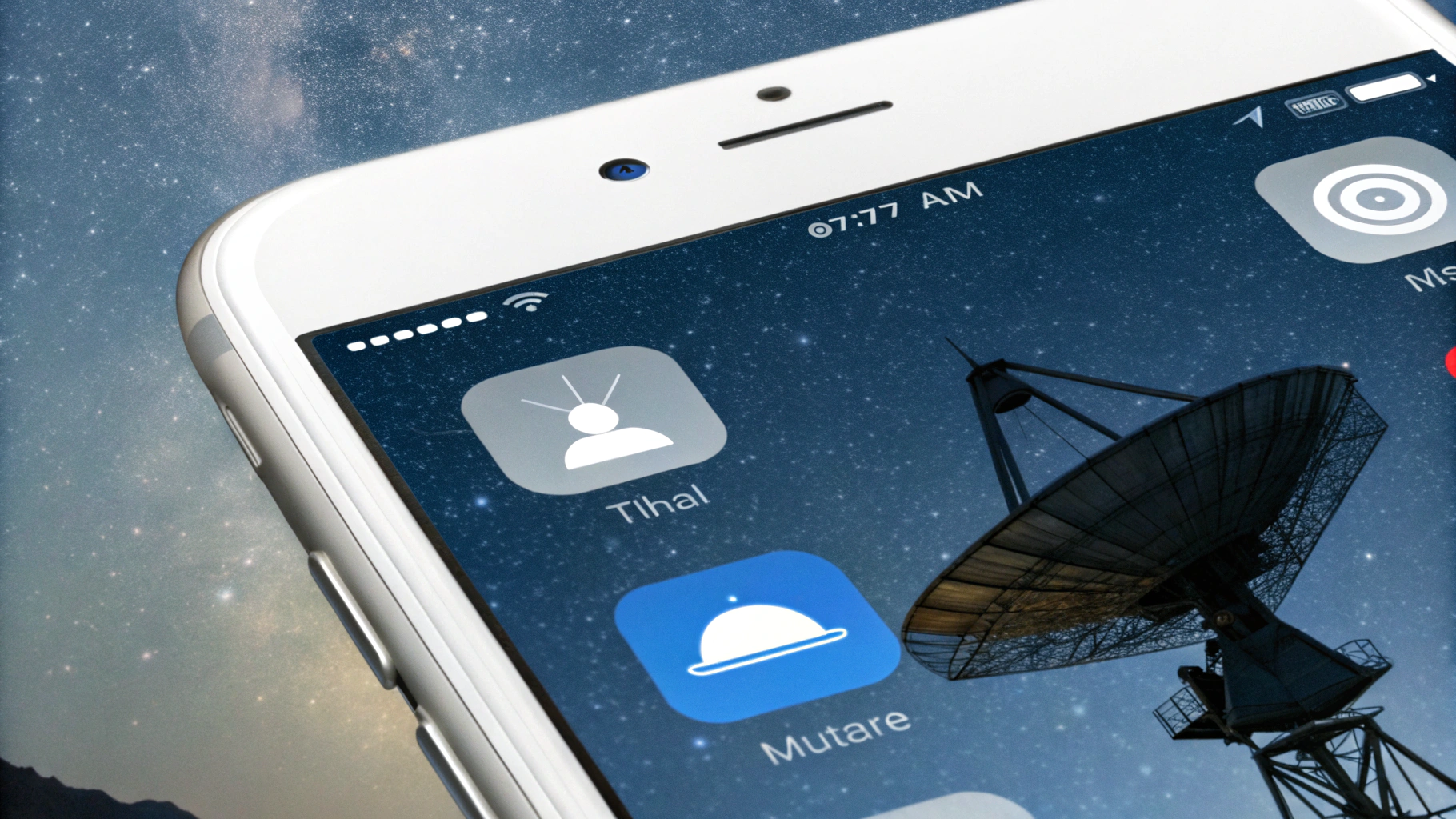 Концепция «Сообщений» через спутник в iOS: текст, эмодзи и индикатор соединения