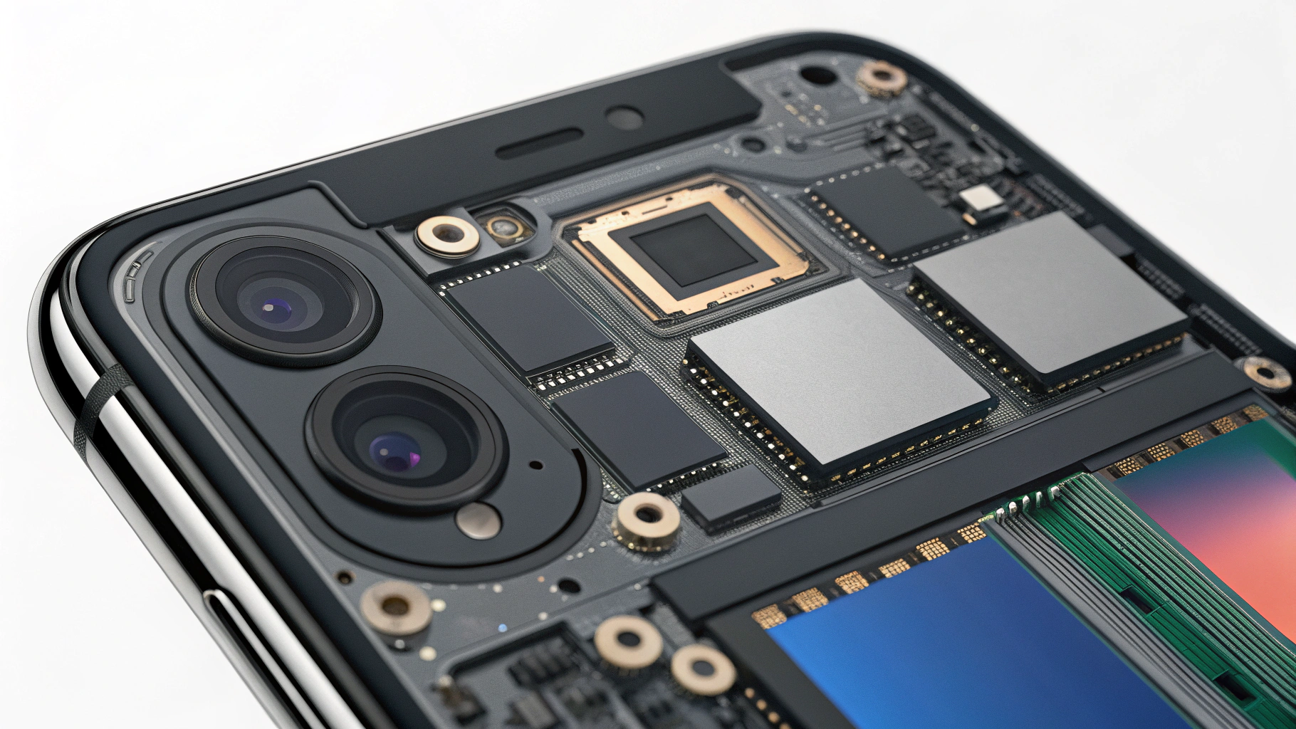 Схема подэкранного Face ID под пикселями OLED