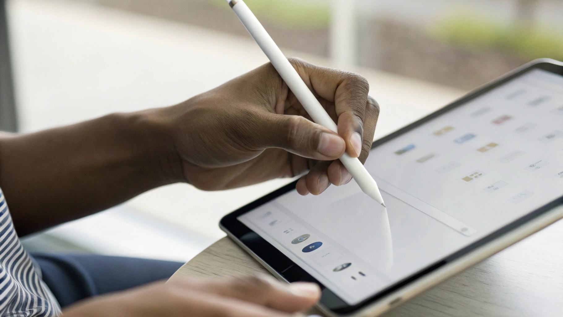 Apple Pencil Pro: рукопись на экране iPad Pro и жест squeeze
