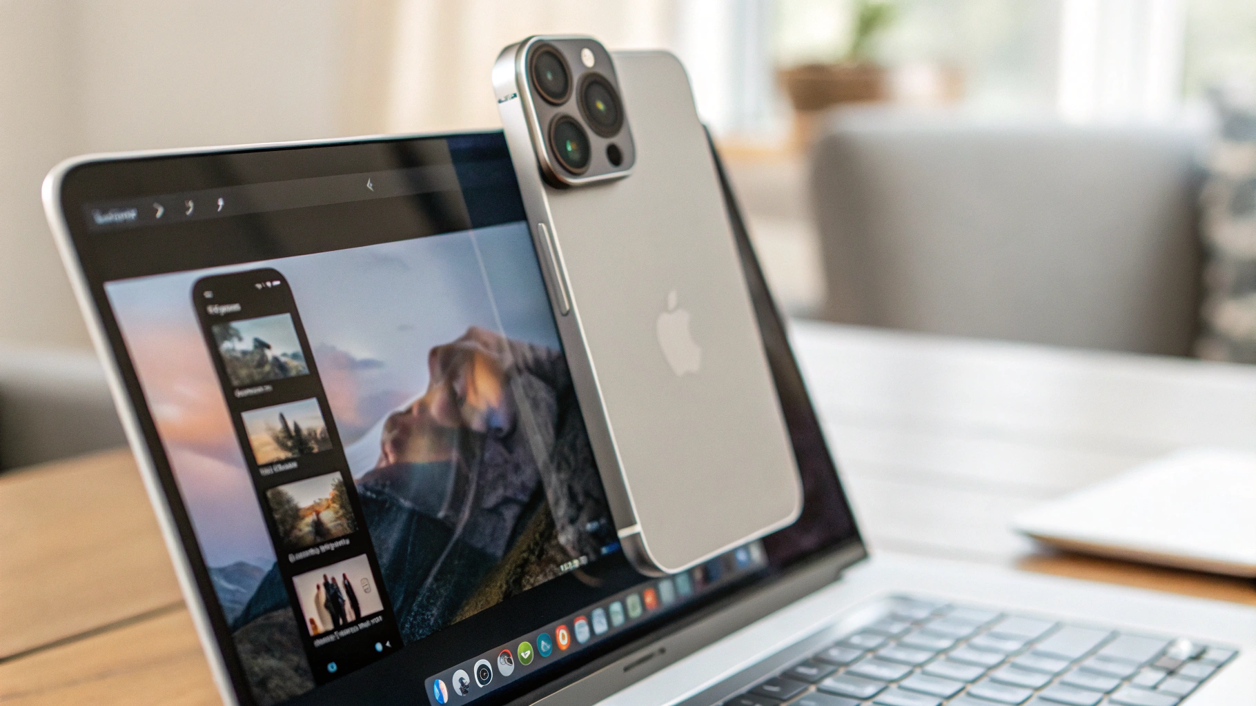 Крепление iPhone на крышке MacBook для Continuity Camera