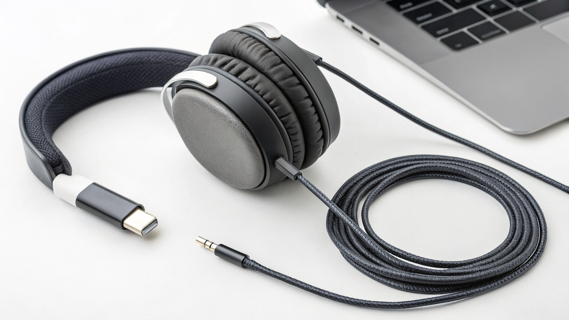 USB‑C подключение к полноразмерным наушникам для проводного звука и быстрой зарядки