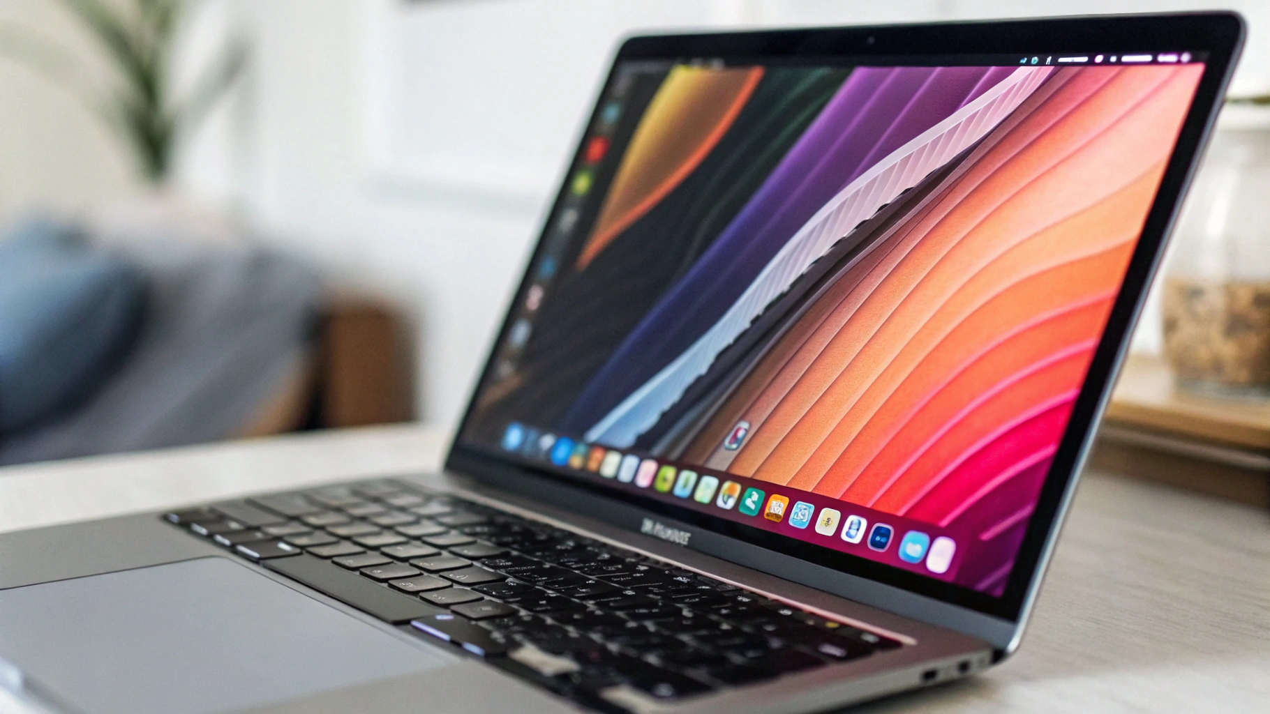 Крупный план экрана MacBook Air с плавной прокруткой 120 Гц