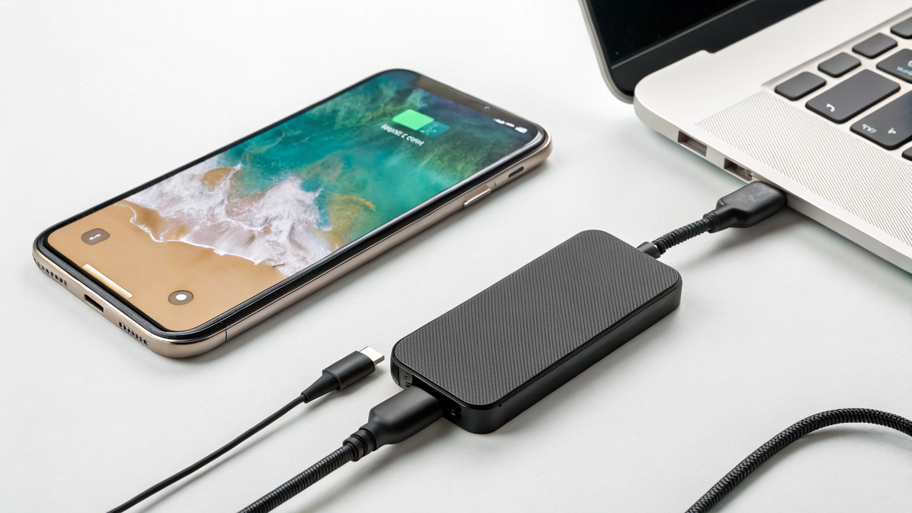USB‑C хаб с Power Delivery питает iPhone и SSD во время записи