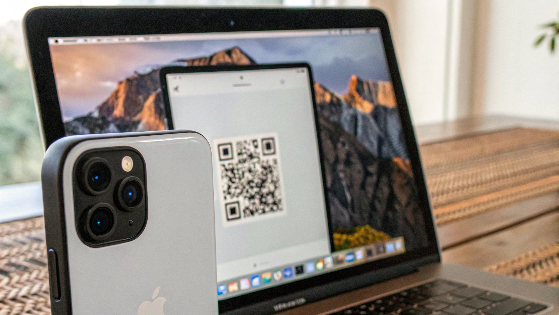 Вход по ключу доступа на чужом устройстве через QR‑код и iPhone