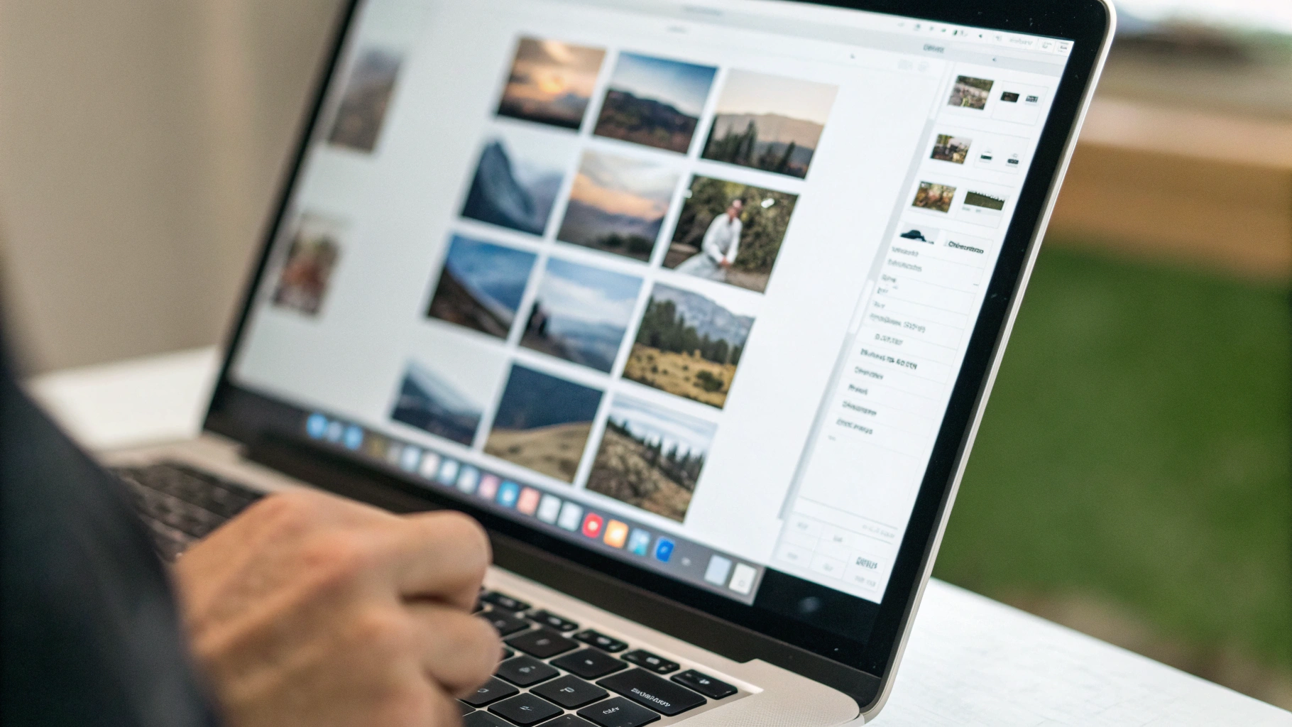 Окно ColorSync на Mac и отпечаток фотографии в руке