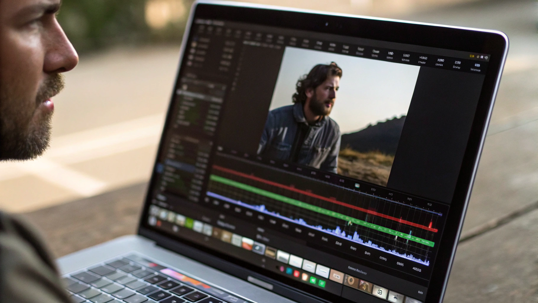 Дисплей MacBook Pro M4 с ProMotion 120 Гц и XDR в видеоредакторе