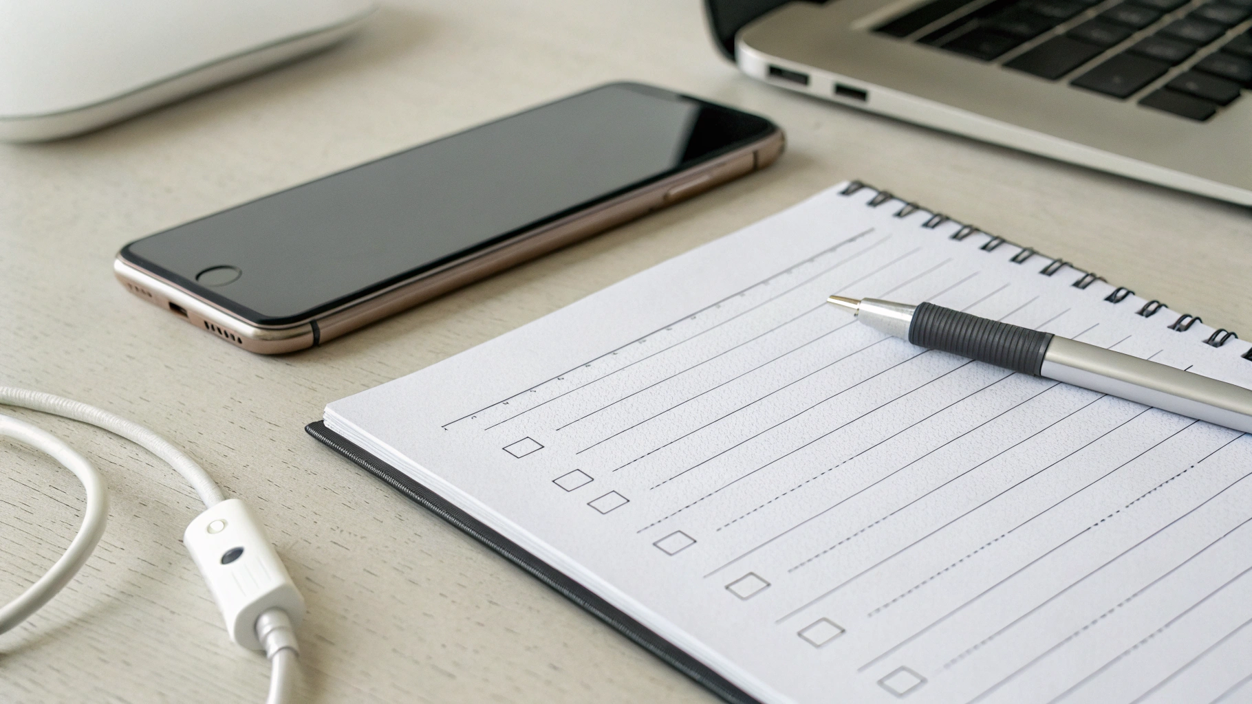 Чек‑лист проверки iPhone при покупке рядом с телефоном и кабелем USB‑C