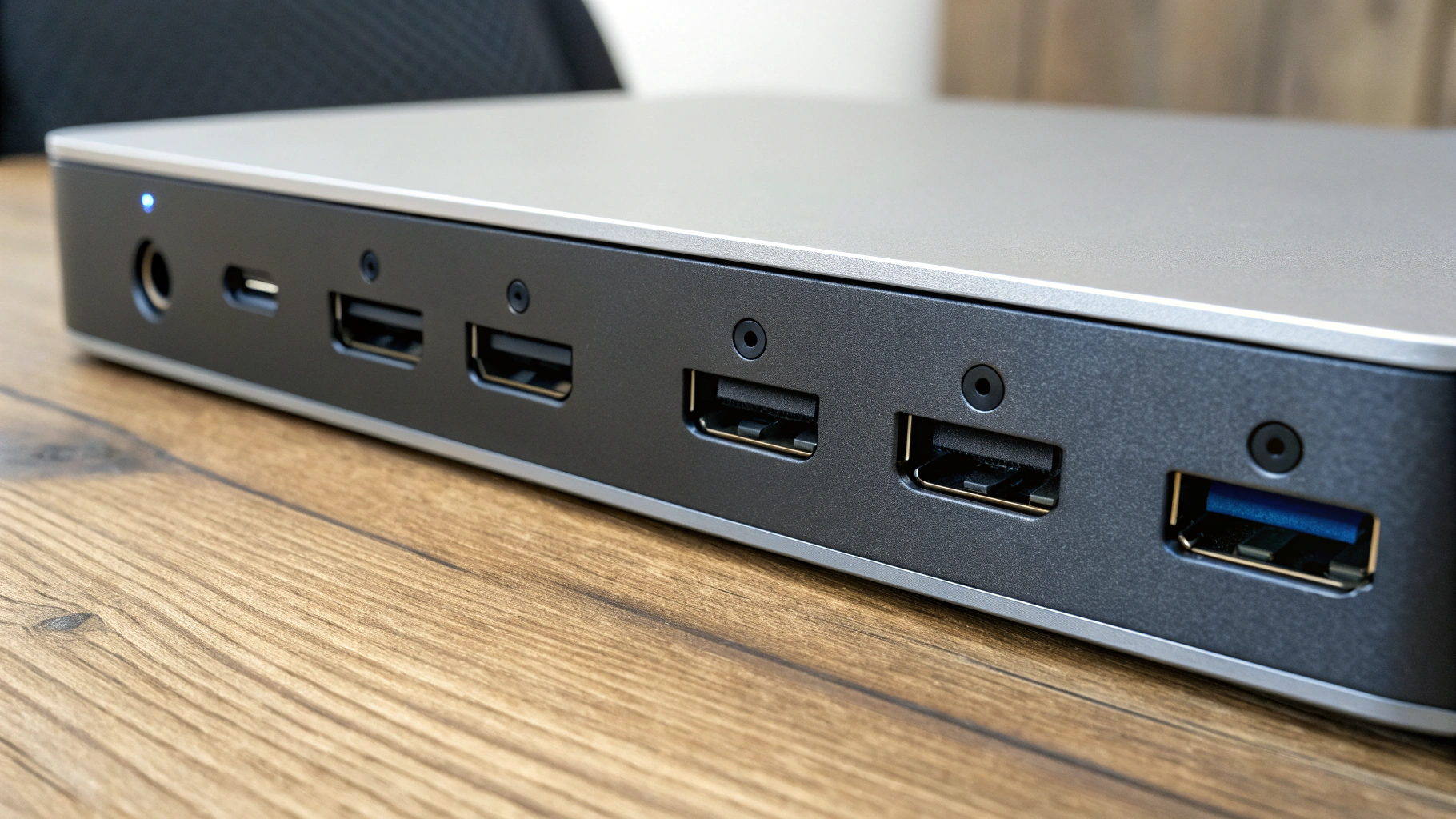 Тыльная панель TB4‑дока: два DP, HDMI, порт 2.5GbE, SD UHS‑II и питание