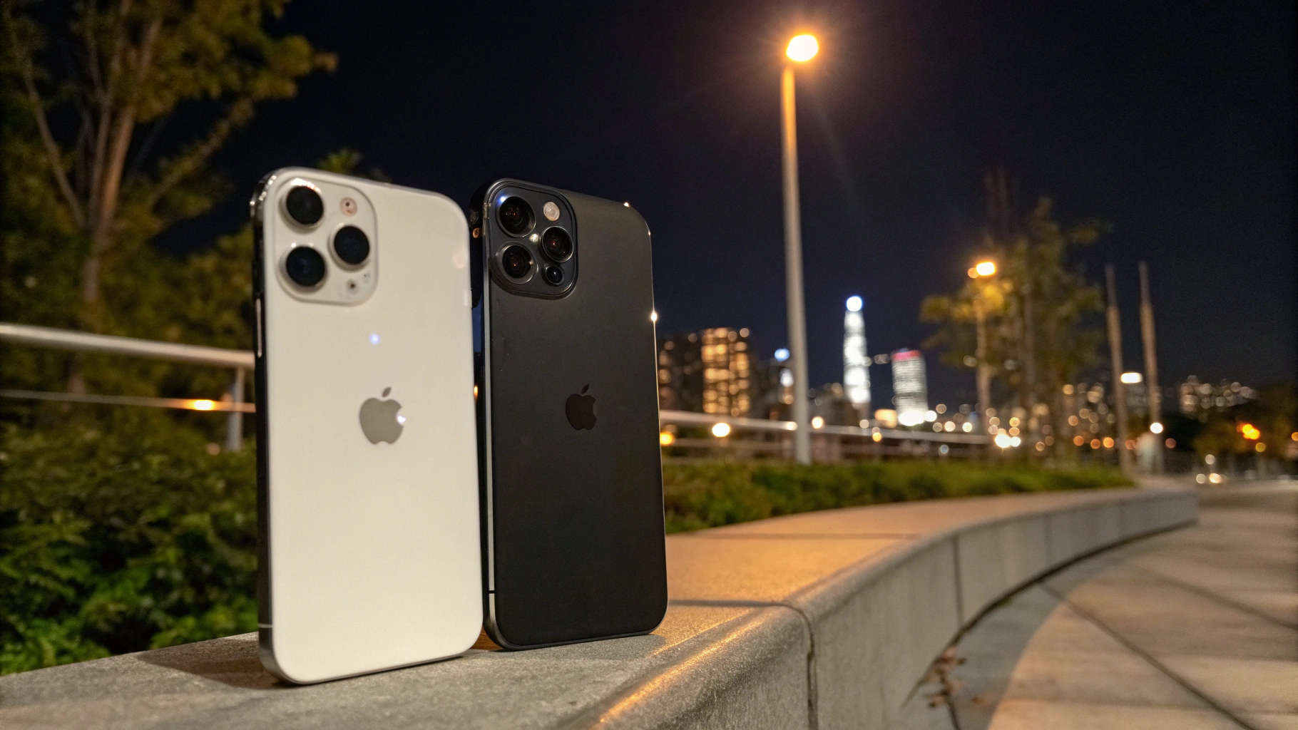 Сравнение ночных портретов 2× на iPhone 14, iPhone 15 и iPhone 17 Air