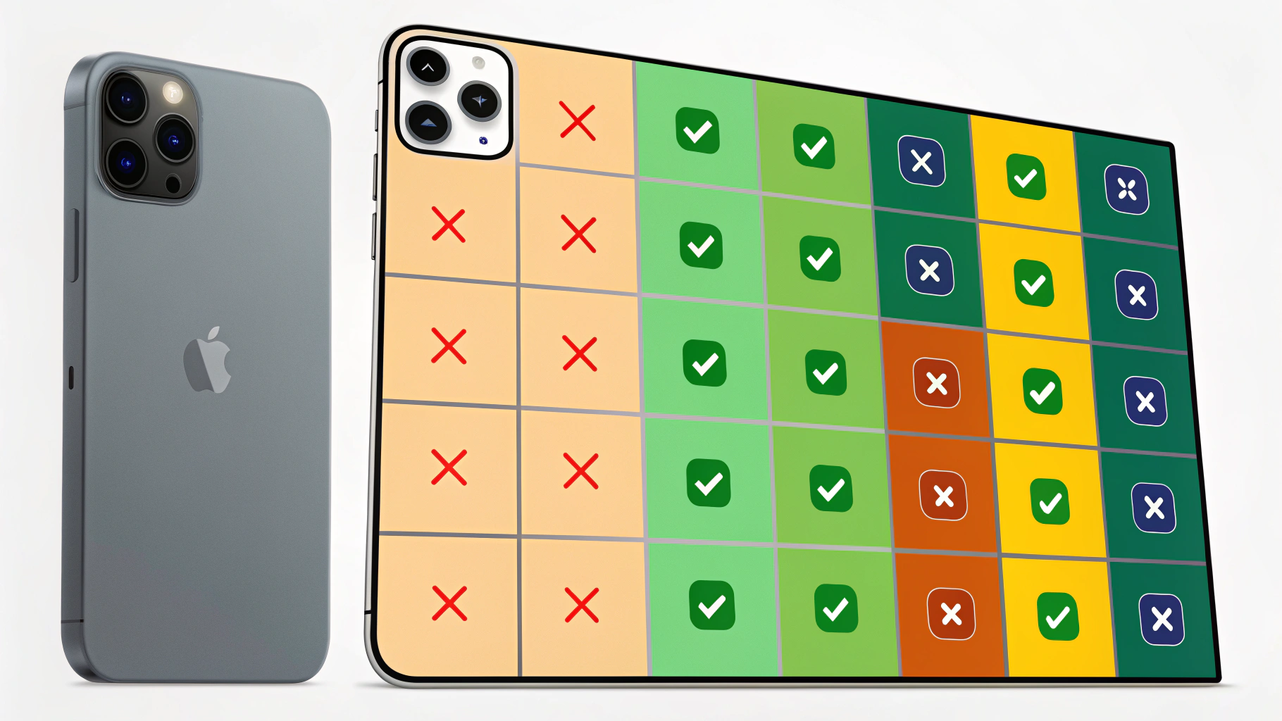 Сравнение iPhone 13–17 по поддержке L1 и L5