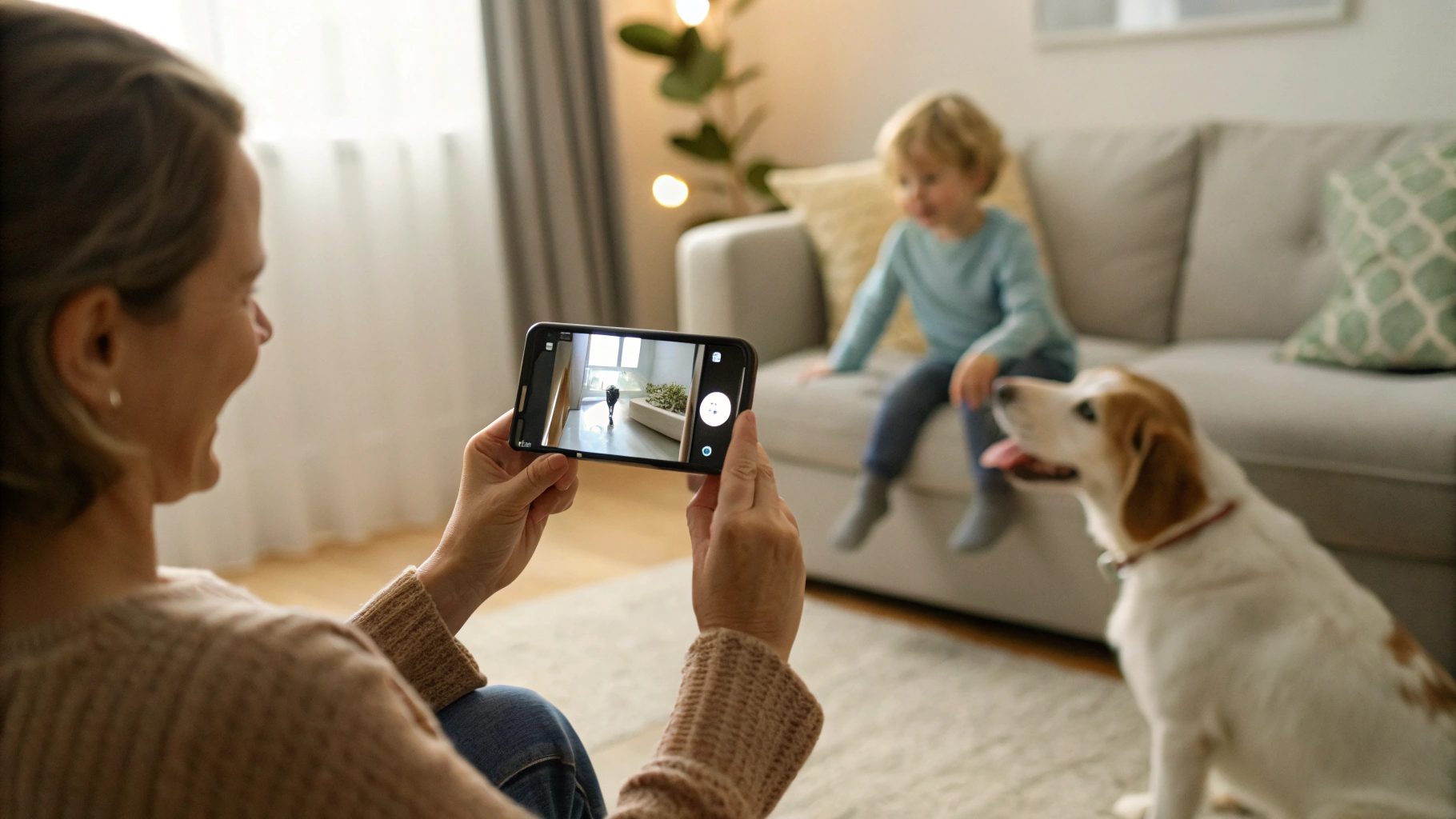 AE/AF Lock при съёмке ребёнка и собаки в квартире