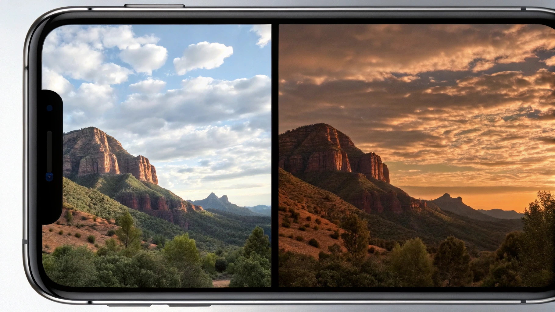 Сравнение кадров HDR и SDR на iPhone: тон кожи и детали неба
