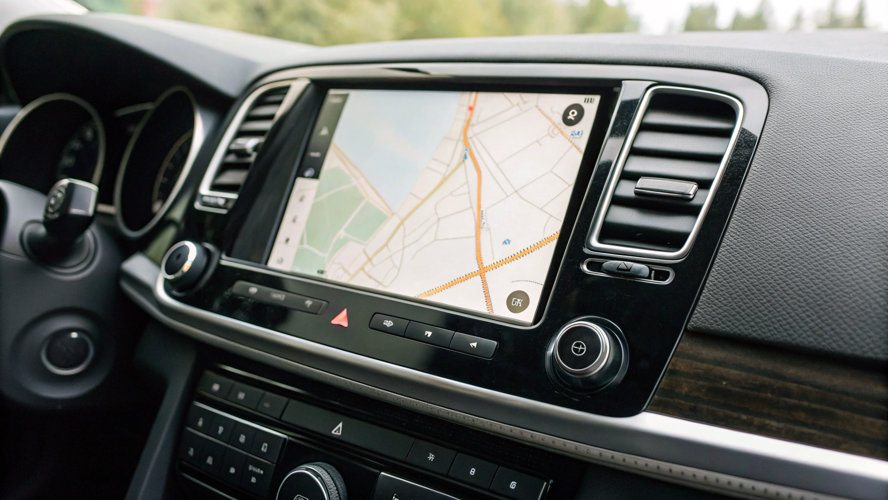 Маршрут офлайн‑навигации на экране CarPlay