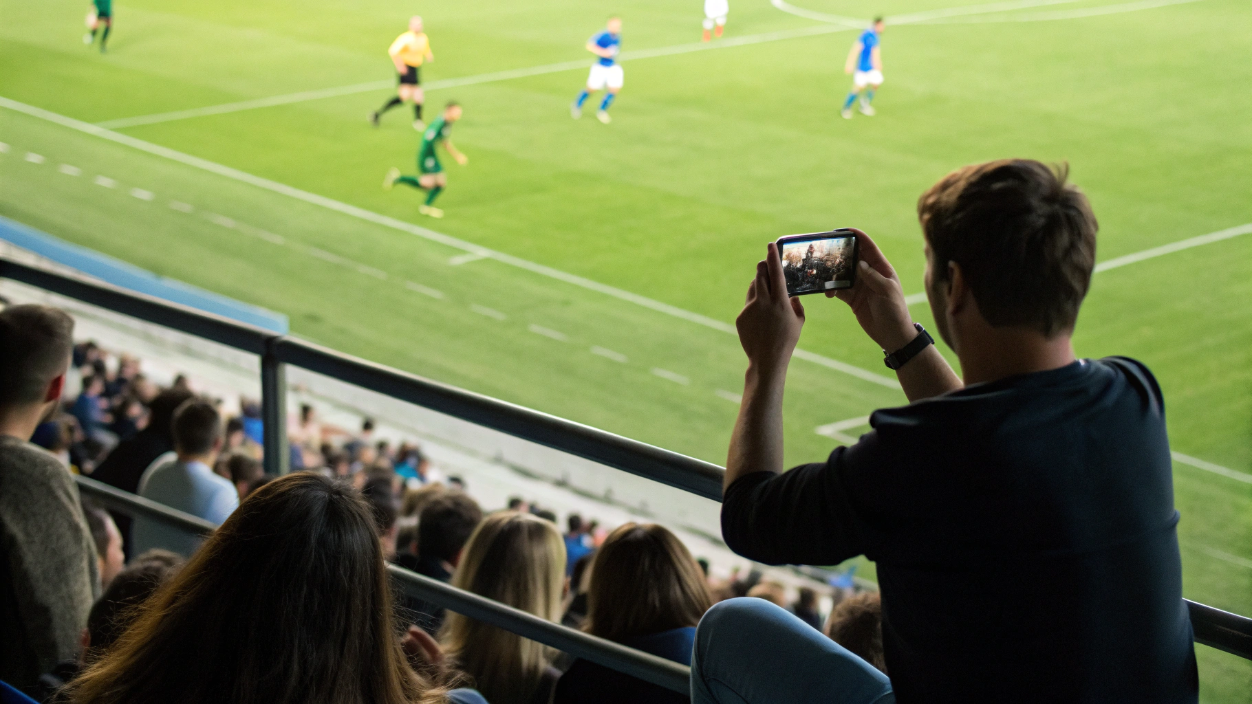 Футбол с трибуны на 5x: серия кадров, момент удара