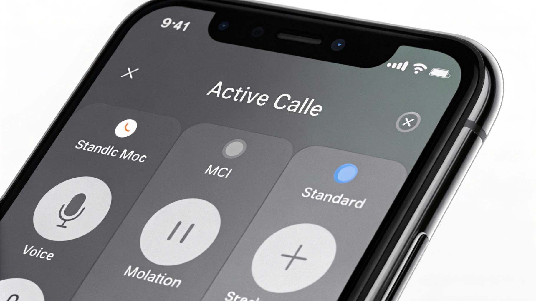 Пункт управления iPhone с переключателем «Режим микрофона» во время звонка