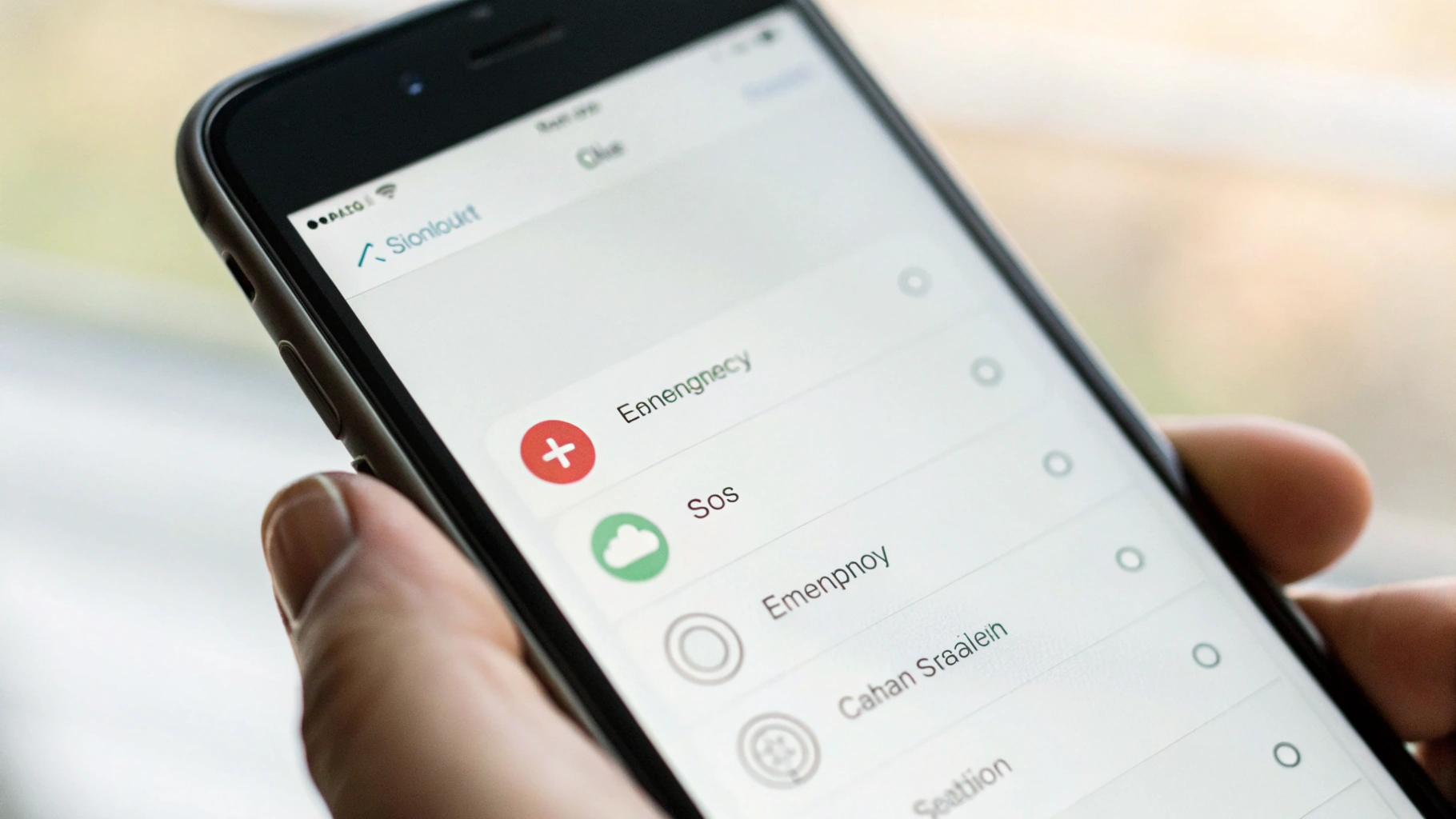 Экран настроек Emergency SOS на iPhone