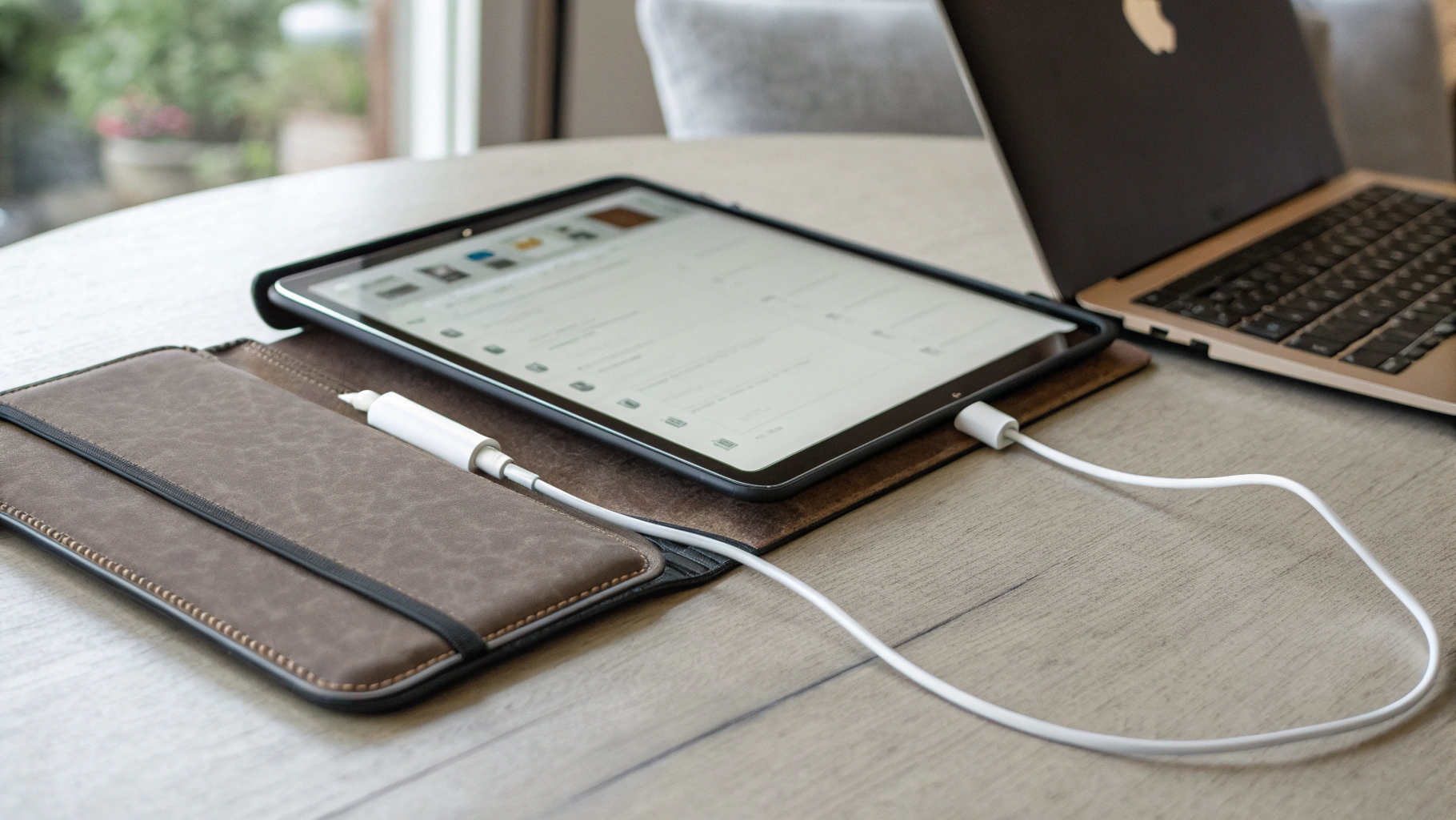 Чехол, переходник и виджеты на главном экране iPad