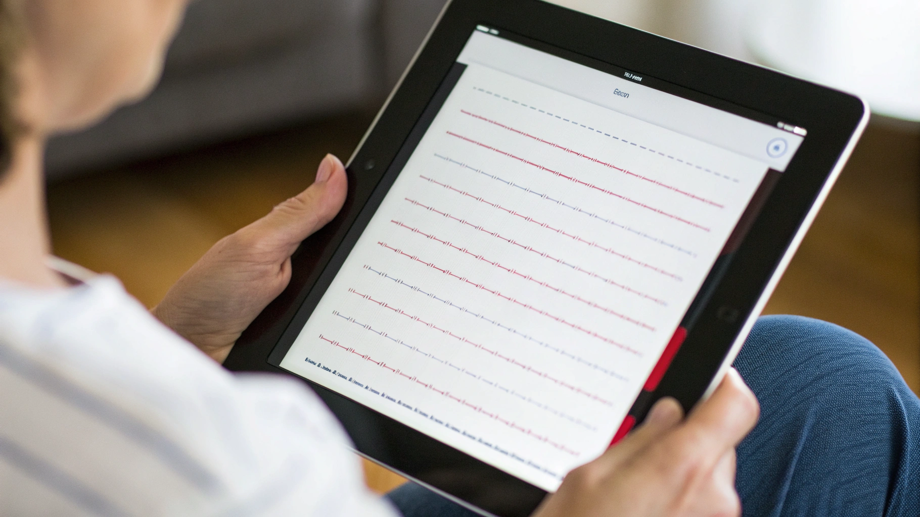 Проверка экрана iPad: однотонные фоны и линии в Заметках