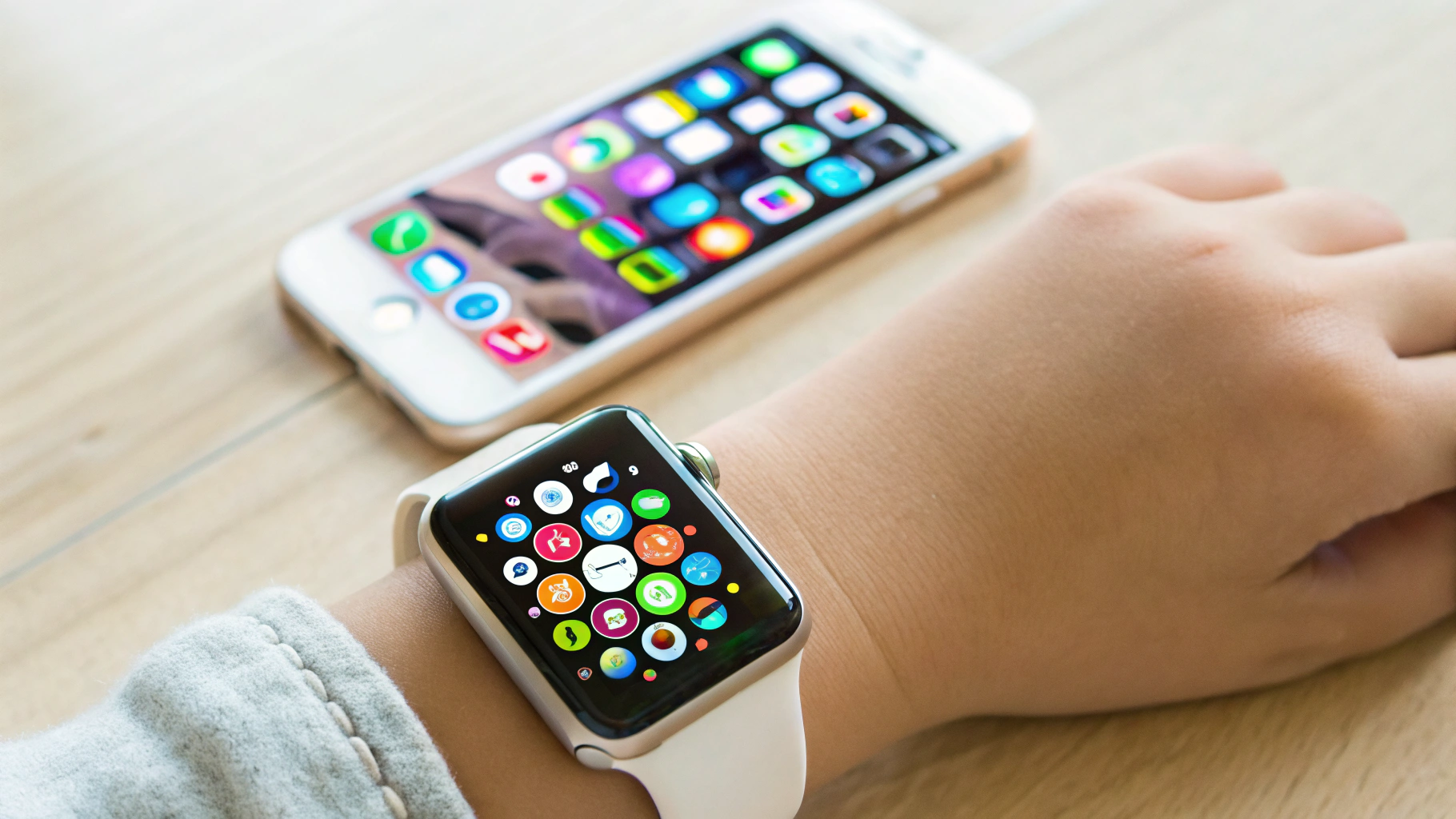 Apple Watch на руке ребёнка с режимом «В школе»