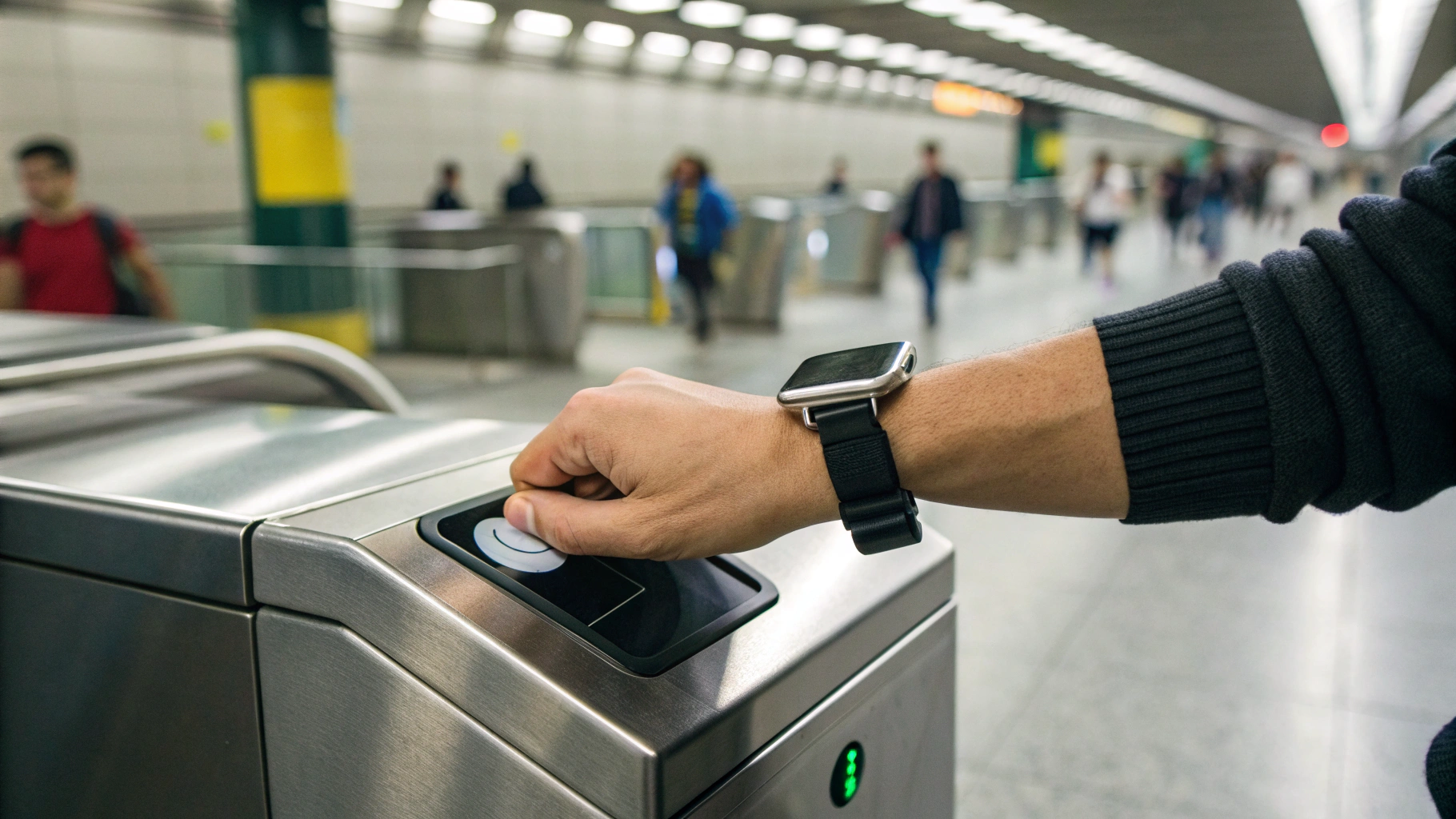 Apple Watch у валидатора транспорта: экспресс‑оплата на часах