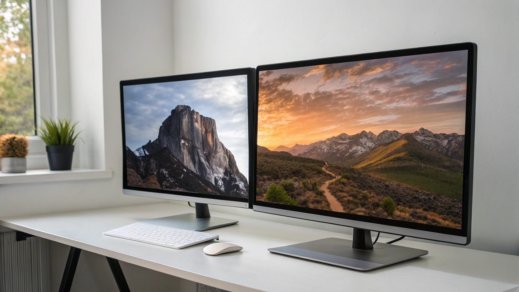 Сравнение 27″ 5K и 27″ 4K на столе: чёткость текста и интерфейса