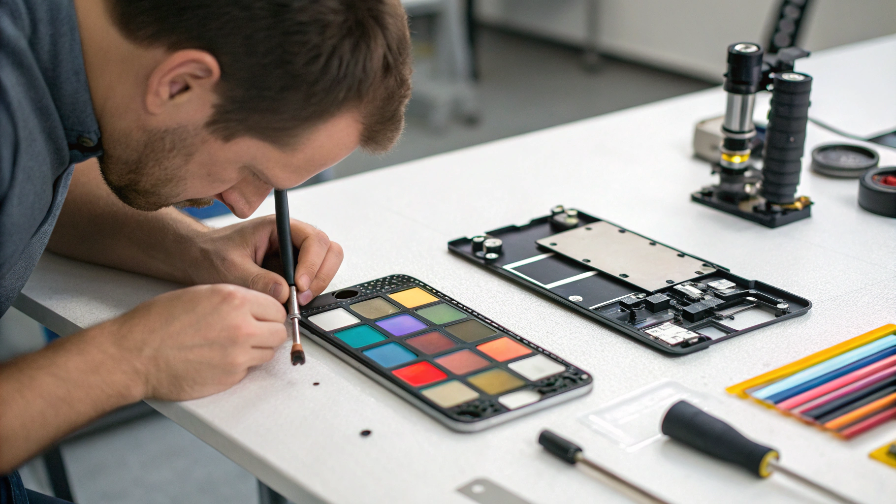 Замена и калибровка модуля камеры iPhone на сервисном столе