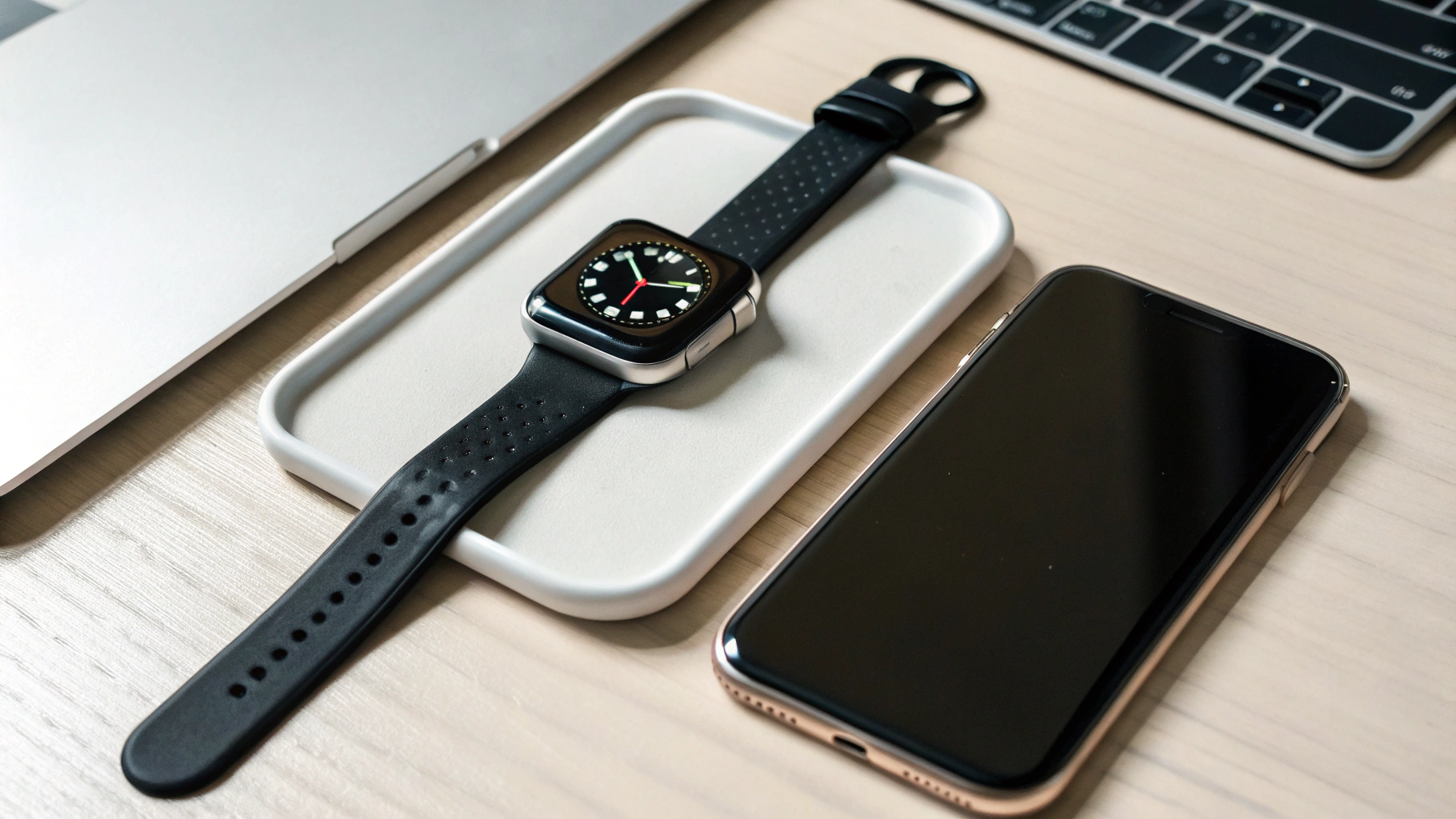 Сравнение Apple Watch и Galaxy Watch рядом с iPhone