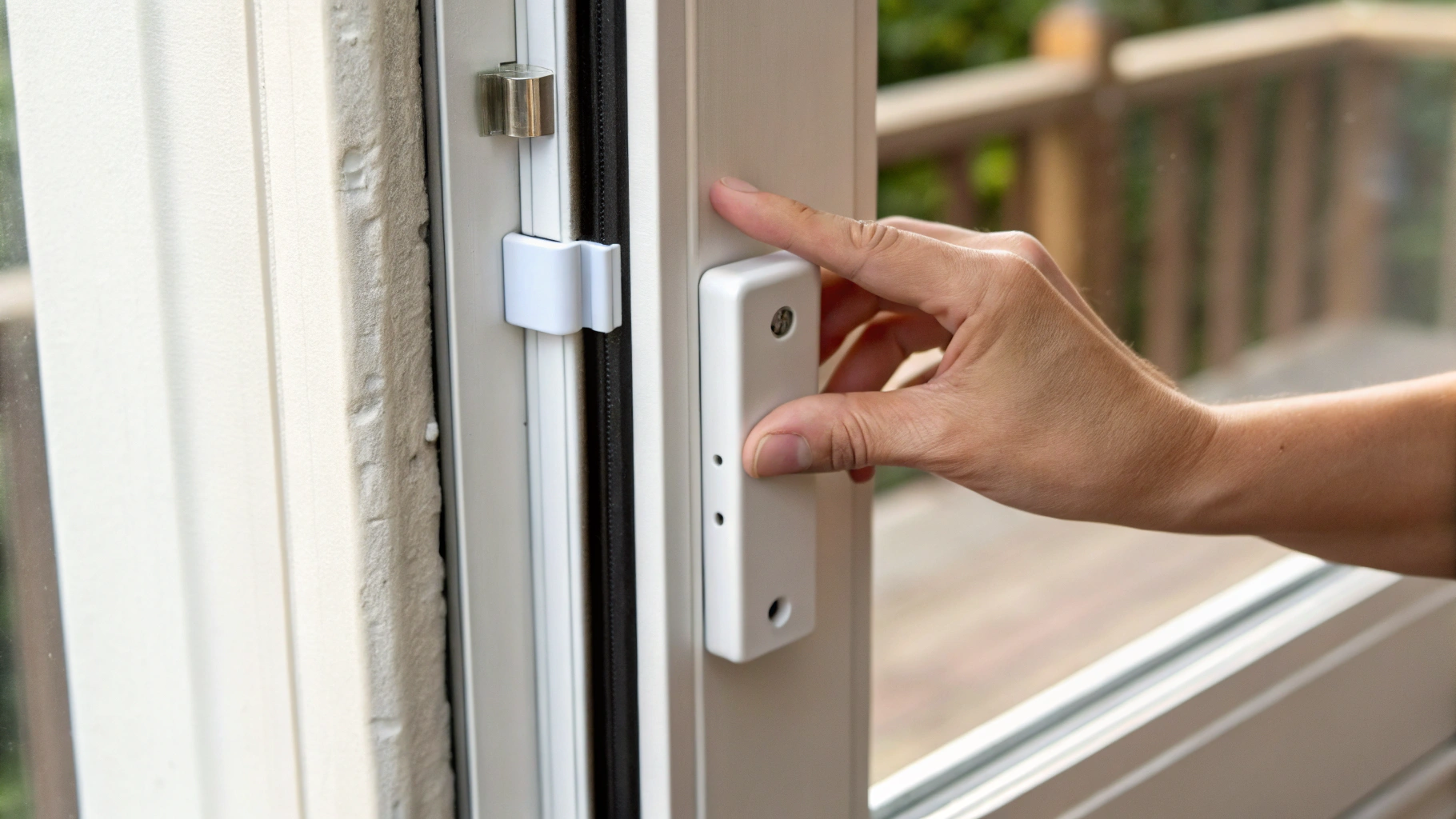 Датчик открытия на двери крупным планом