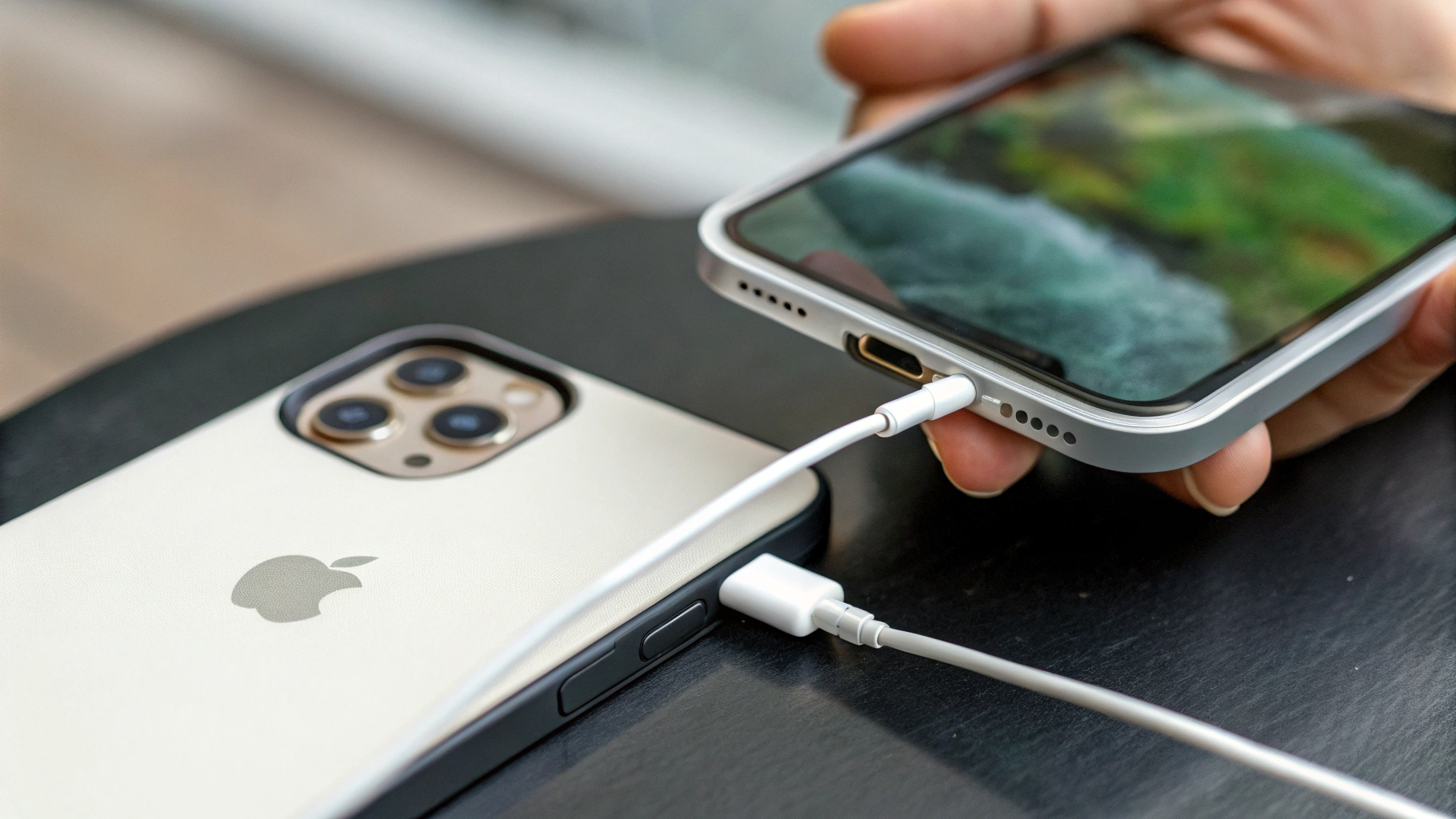 Анимация MagSafe при установке чехла на iPhone крупным планом