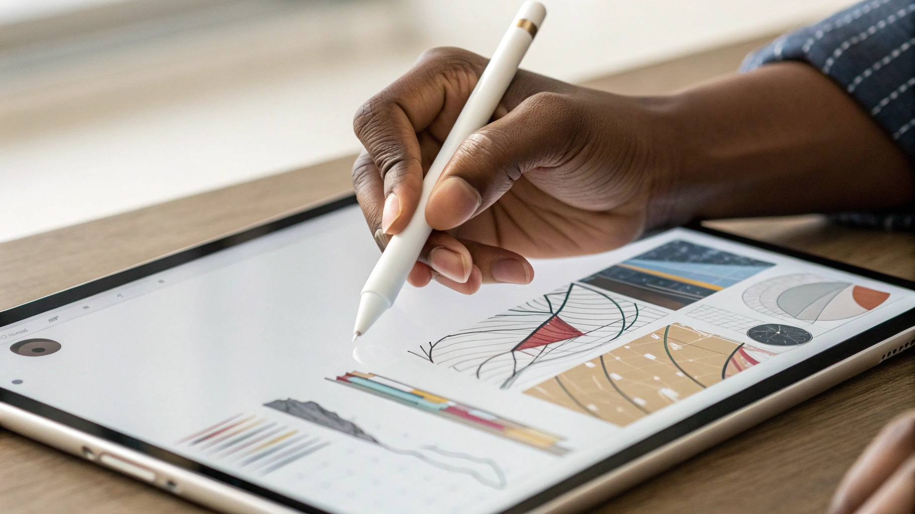 Жест «сжатия» Apple Pencil Pro в GoodNotes крупным планом