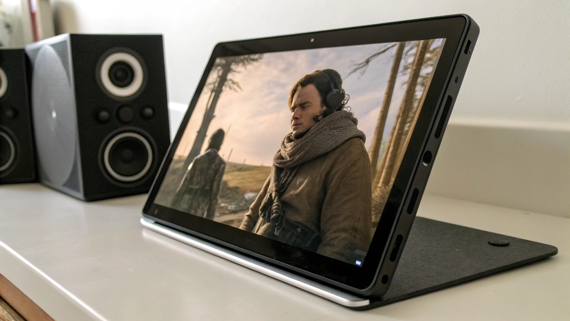 Просмотр фильма на Galaxy Tab A9+ в альбомной ориентации