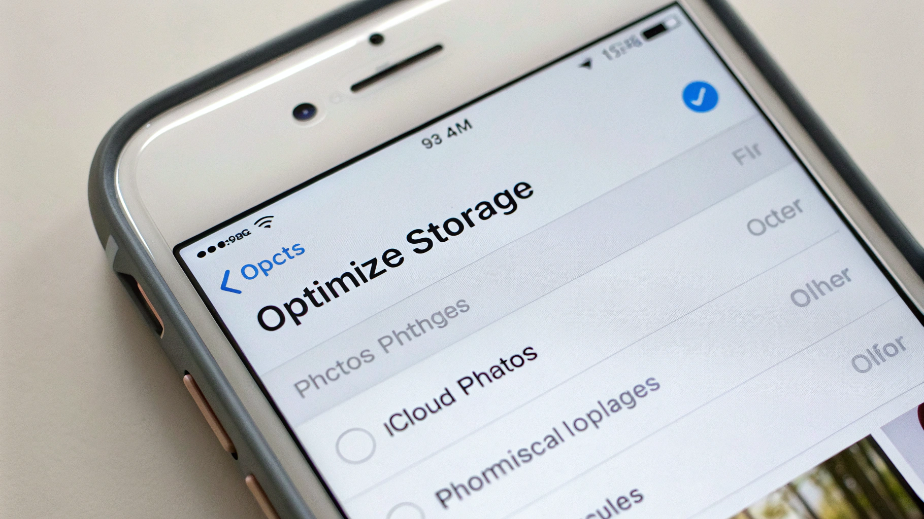 Настройки iCloud Фото на iPhone с пунктом «Оптимизация хранения»