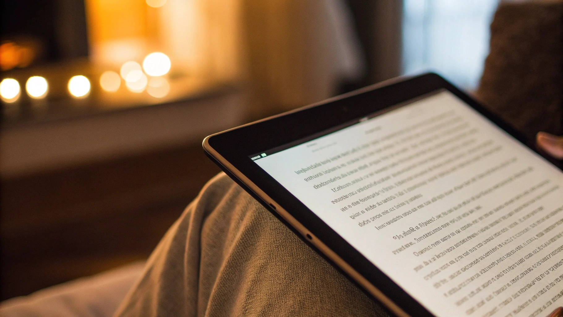 Режим чтения в Safari с тёплым оттенком True Tone на экране iPad