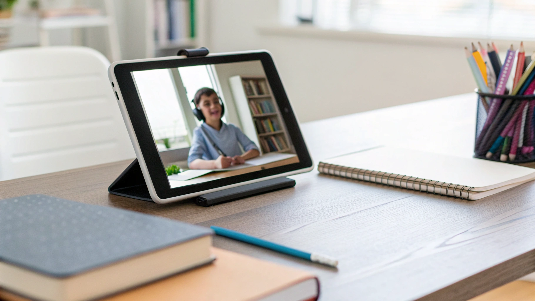 Видеозвонок на iPad с фронтальной камерой по центру в горизонтальной ориентации