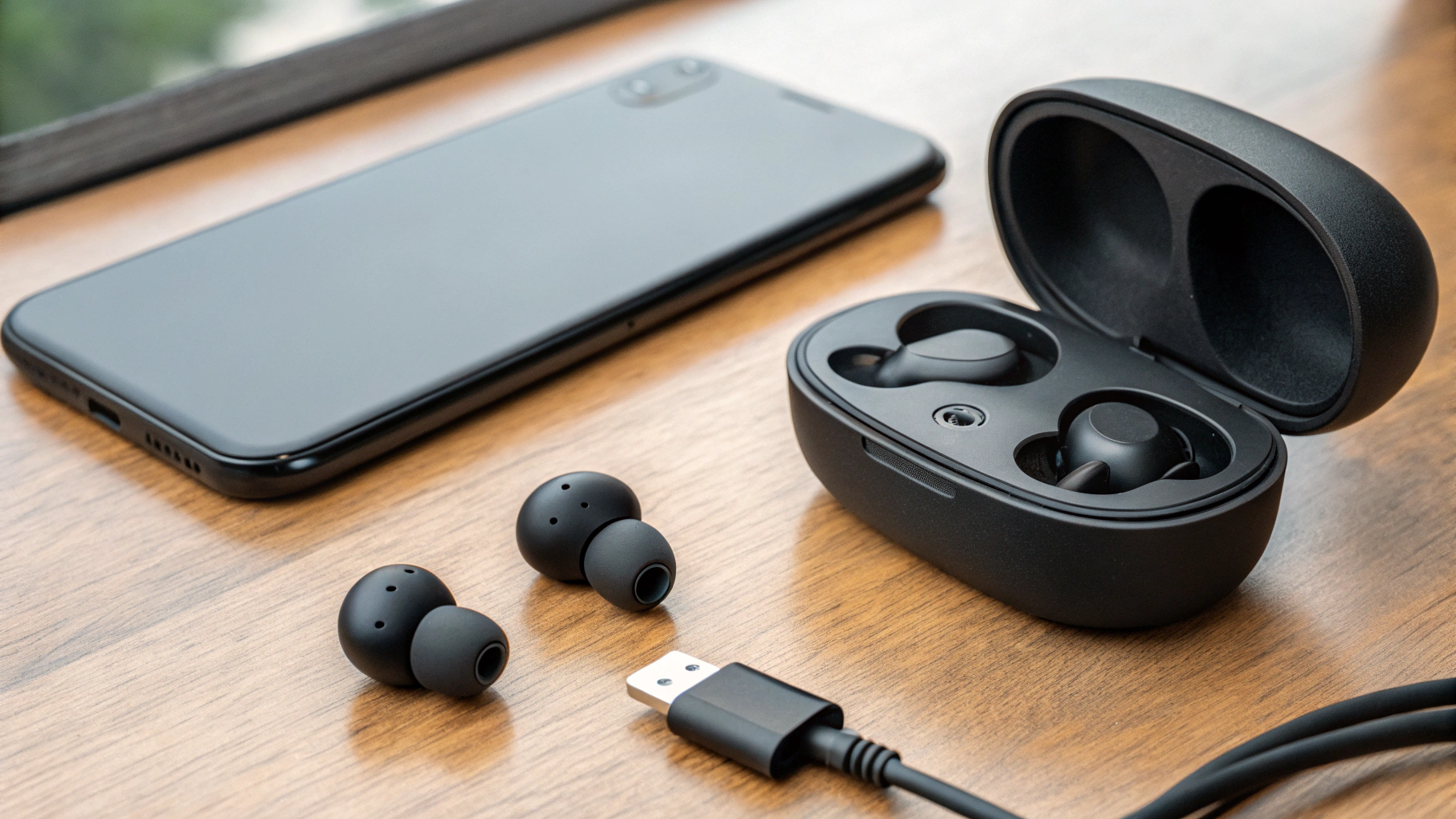 Beats Studio Buds+ с насадками разных размеров и кейсом USB‑C