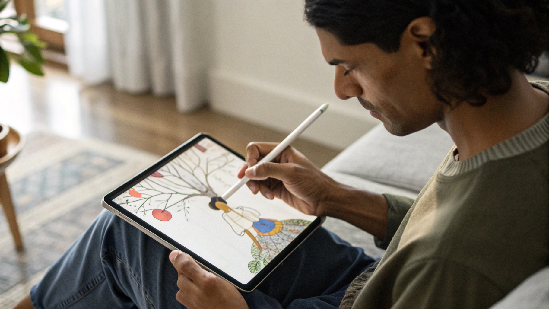 Рисование в Procreate с Apple Pencil Pro: hover и панель кистей