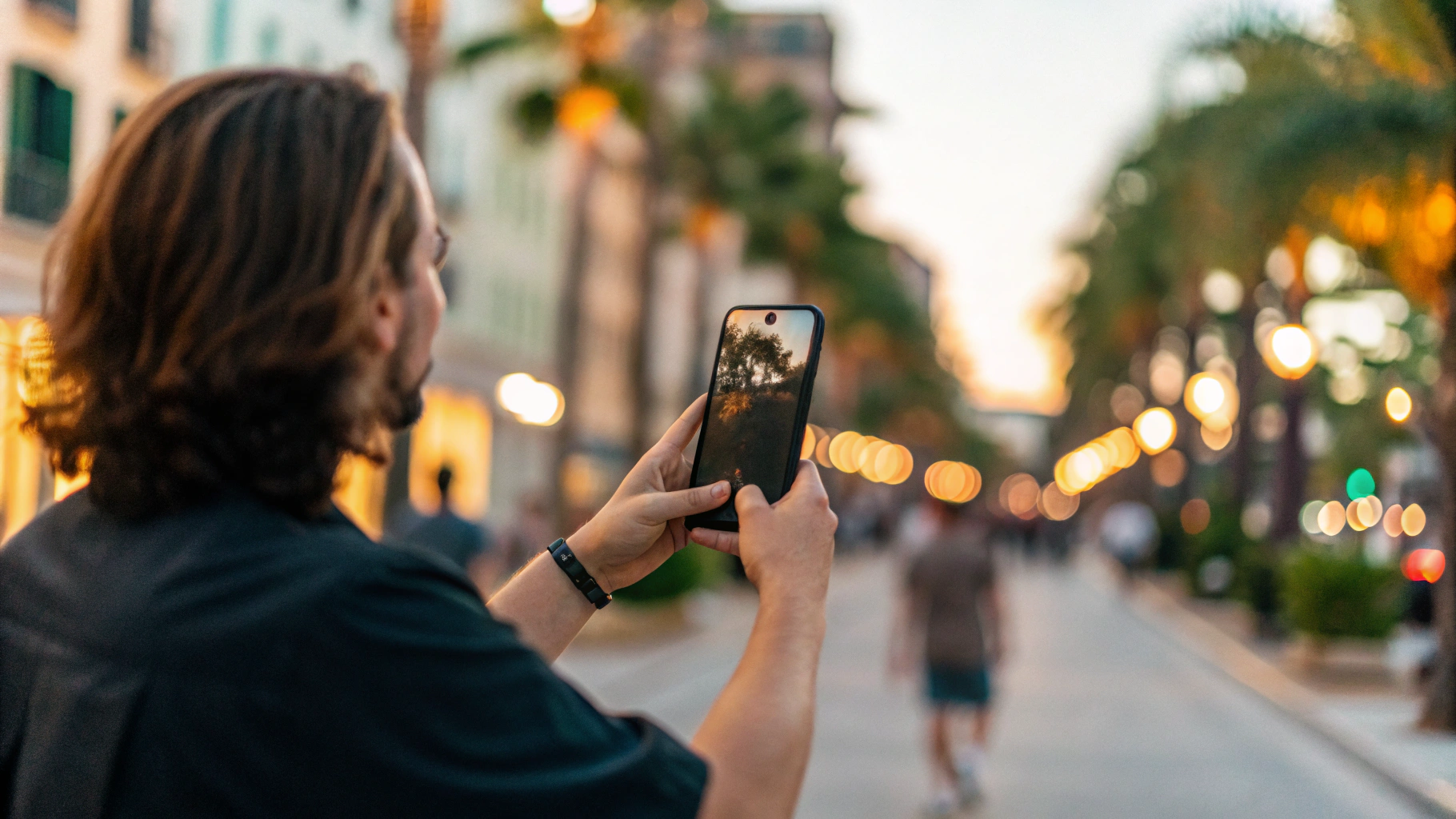 Портрет на улице с мягким боке, снято на Samsung Galaxy S25 Ultra